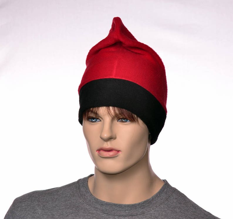 Barretina Hat Red Black Fleece Slouchy Beanie Cap Barrentina Baretina Mediterran Fisher Hat Watchman Cap Cosplay image 3