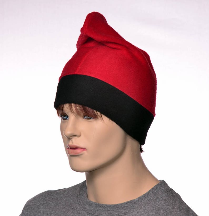 Barretina Hat Red Black Fleece Slouchy Beanie Cap Barrentina Baretina Mediterran Fisher Hat Watchman Cap Cosplay image 5