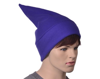 Purple Short Elf Hat Stocking Cap Adult Women Mens Beanie Gnome Dwarf Costume Unisex Pointed Beanie Cosplay Ren Fair