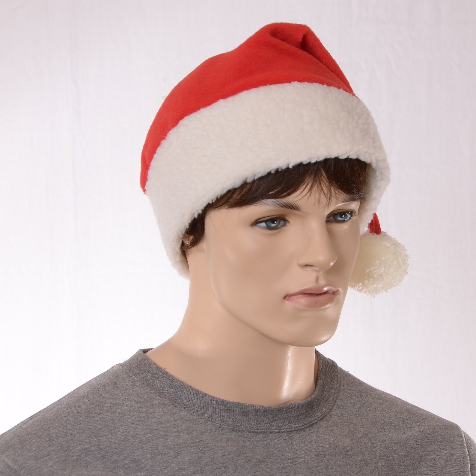 Extra Large Pointed Santa Hat with Fluffy Sherpa White Etsy