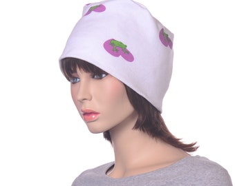 Nightcap Frogs on Heart Waffled Cotton Night Cap Cottagecore Hat Adult Men Women Sleep Chemo Nightcap