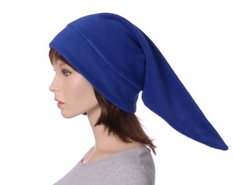 Elf Cap Pointed Hat Royal Blue 2 Ft Long Pointy Beanie Fleece Costume  Adult Men Women Cosplay Costume Fantasy