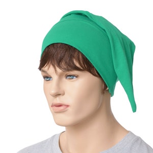 Kelly Green Cotton Sleep Cap: Pointed Elf Nightcap