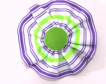 Suffragette Cockade U.K. Grosgrain Ribbon Hat Trim Brooch Women Vote Rosette Purple White Green Rosette