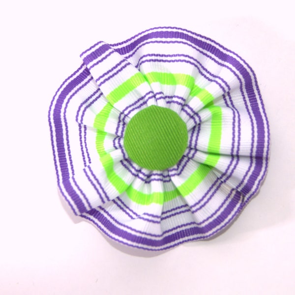 Suffragette Cockade U.K. Ribbon Hat Trim Brooch Women Vote Rosette Purple White Green Rosette