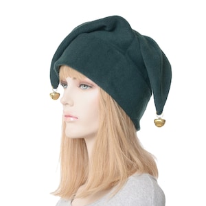 Jester Hat Dark Green Three Pointed Joker Halloween Costume Hat with Bells Cosplay Adult Men Women Ren Faire image 5