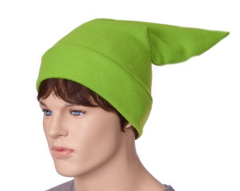 Elf Hat Green Pointed Fleece Stocking Cap Ogre Dwarf Cap Long Pointed Beanie Cosplay Adult Men Women Costume