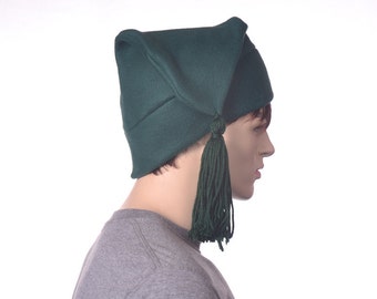 Dark Green Stocking Cap Fleece Tassel Unisex Adult Men Women Hat Pointed Hat Phrygian Liberty Style