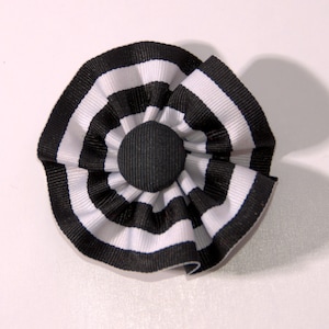Federalist Cockade Black and White  Ribbon Hat Trim Pin Rosette Cosplay Lapel Pin Mourning