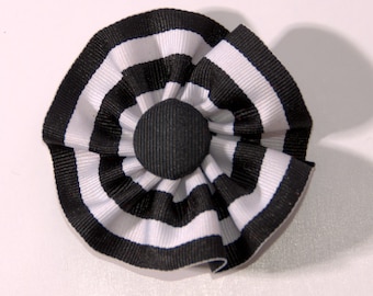 Federalist Cockade Black and White  Ribbon Hat Trim Pin Rosette Cosplay Lapel Pin Mourning