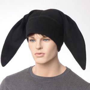 Black Jester Hat Made of Fleece Harlequin Cap Two Pointed Adult Men Women Hip Hop KPop Dark Ren Fair Harlequin