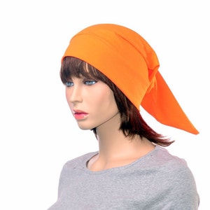 Orange Cotton Nightcap Elf Hat: Sleep Hat for Adult Men and Women