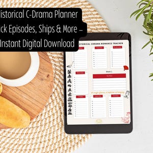 Historical C-Drama Digital Planner Chinese Drama Tracker Printable Fillable PDF Watch Log Ships Emotions Journal Digibula