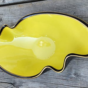 Beautiful Vintage Art Deco Design Handpainted Carlton Ware Yellow and Black Bowl