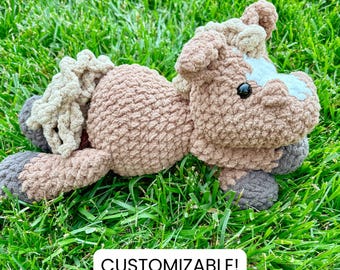 Crochet Horse Plushie | Customizable Gift for Equestrian Lovers | Farm Style Decor