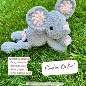 Crochet Mouse Plush – Handmade Stuffed Animal – Baby Safe Amigurumi Mouse Toy – Soft Plush Mouse Gift for Kids