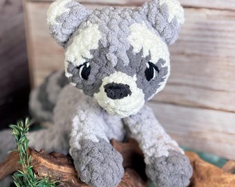 Crochet Raccoon Plushie | Handmade Woodland Stuffed Animal for Home or Nursery Decor