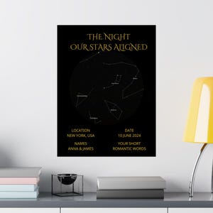 Personalisierte Sternenkarte | The Night Our Stars Aligned, Romantisches Geschenk, Jubiläum Dekoration, Hochzeitsandenken, Personalisierte Kunst
