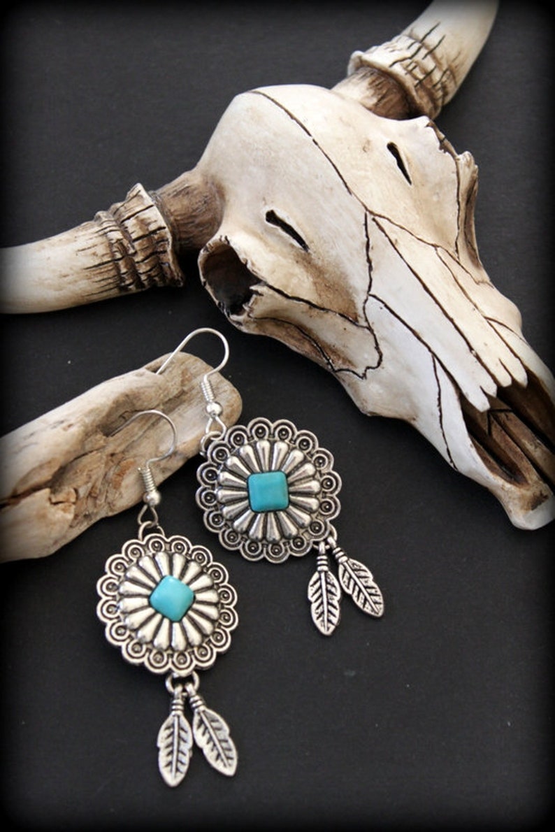 Native Blossom girl-delicate silver floral dangle earrings with tiny feathers charms Native Vintage Ethnic Bohemian Handcrafted earrings