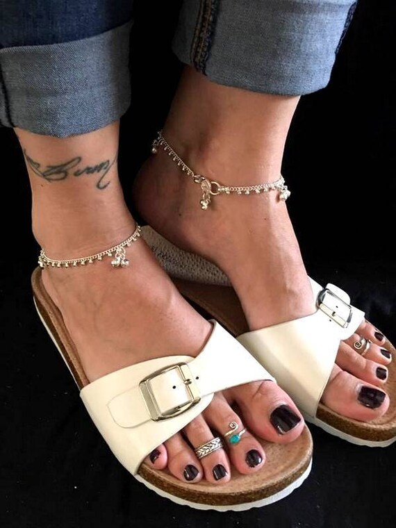 Brass anklets Tiny drops Indian Gypsy Dancer Anklets Boho Anklet Beach wedding foot jewelry Vintage Style Brass Plated Jingle Anklet