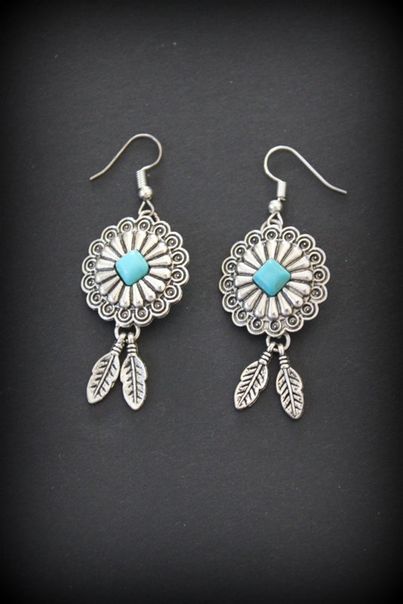 Native Blossom girl-delicate silver floral dangle earrings with tiny feathers charms Native Vintage Ethnic Bohemian Handcrafted earrings