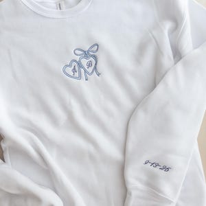 Custom Embroidered Coquette Bride Sweatshirt, Future Mrs Sweatshirt, Gift for Fiancee, Custom Bride Sweater, Bridal Shower Gift for Bride