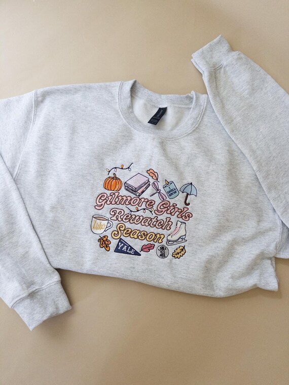 FEmbroidered Gilmore Girls Sweatshirt, Stars Hollow Fall Crewneck, Luke's Diner Sweatshirt, Retro Fall Season Shirt, Coffee Sweatshirt