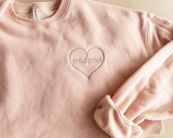 Embroidered Mama Sweatshirt: Personalized Kids Names, New Mom Gift