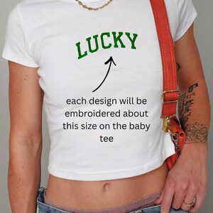 Embroidered Vitamin G St. Patrick's Day Women's Baby Tee image 12