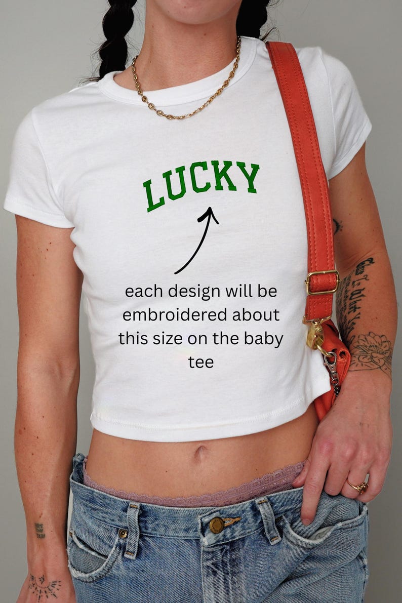 Embroidered Vitamin G St. Patrick's Day Women's Baby Tee image 12