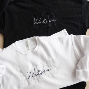 Custom Mr & Mrs Embroidered Sweatshirts, Personalized Wedding Gift for Couple, Just Married Honeymoon Gift, Future Bride and Groom Outfit