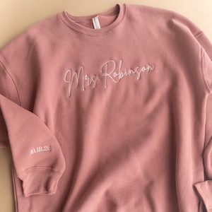 Personalized Future Mrs Sweatshirt, Custom Gift for Bride, Embroidered Engagement Gift, Bride Sweatshirt, Bridal Shower Gift, Bride To Be