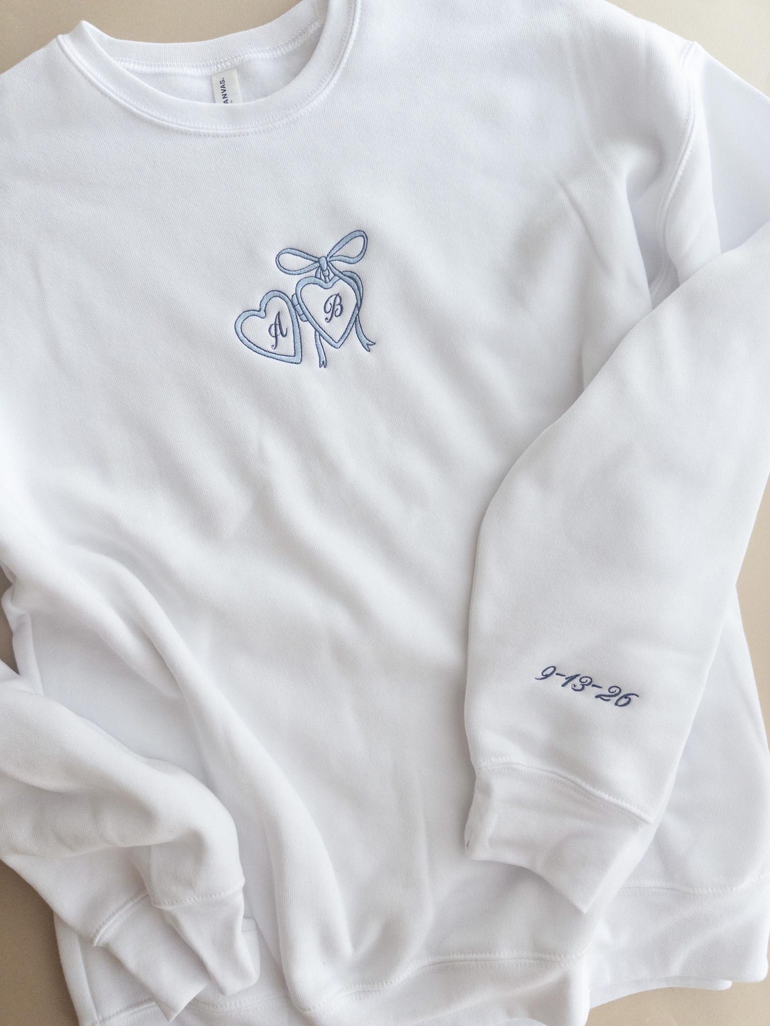 Custom Embroidered Coquette Bride Sweatshirt, Future Mrs Sweatshirt, Gift for Fiancee, Custom Bride Sweater, Bridal Shower Gift for Bride - Hoodie/M, White