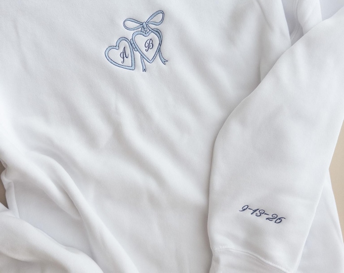 Custom Embroidered Coquette Bride Sweatshirt, Future Mrs Sweatshirt, Gift for Fiancee, Custom Bride Sweater, Bridal Shower Gift for Bride