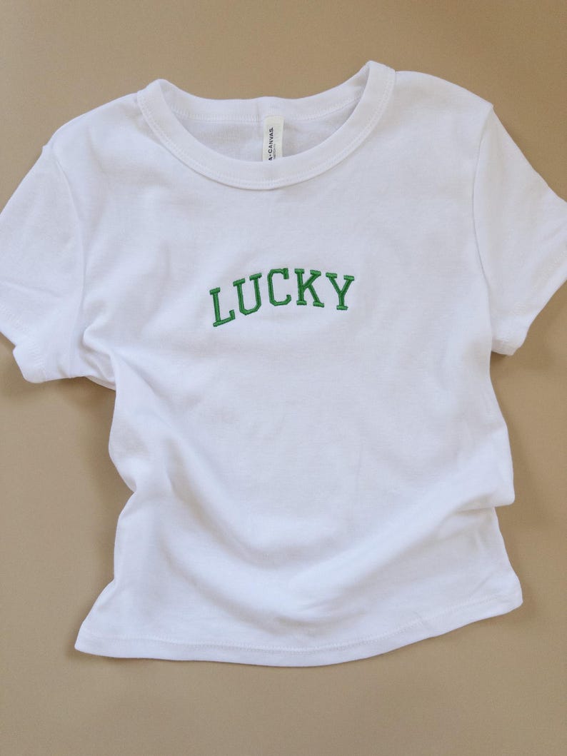 Embroidered Vitamin G St. Patrick's Day Women's Baby Tee image 18