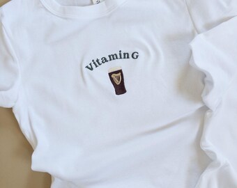 Embroidered Vitamin G St. Patrick's Day Women's Baby Tee