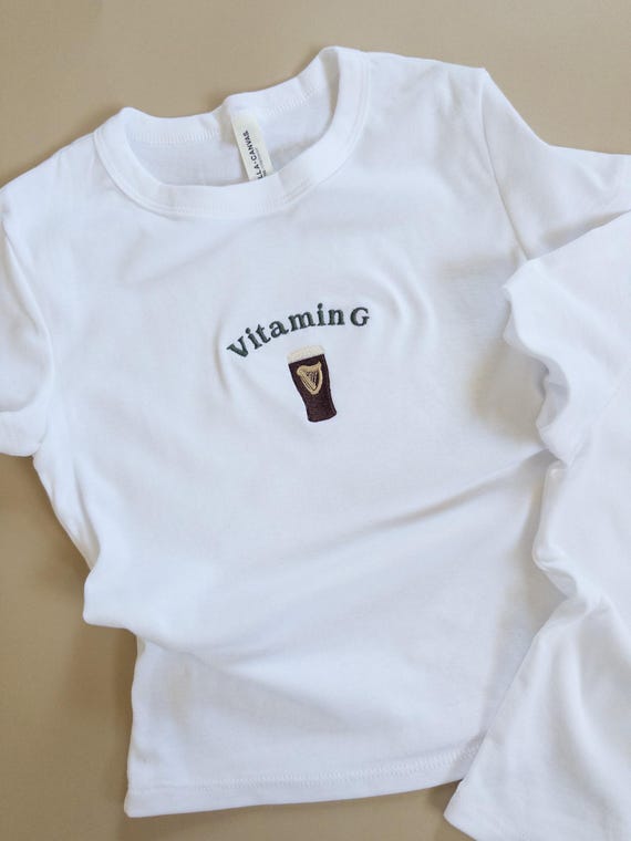 Embroidered Vitamin G St. Patrick's Day Women's Baby Tee