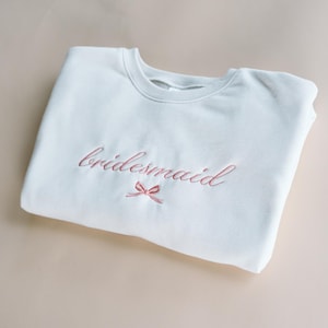 Embroidered Bridal Party Gifts for Bachelorette or Wedding, Bridesmaid Gifts, Maid of Honor Sweatshirt, Personalized Future Mrs Sweatshirt