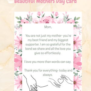 Tarjeta del Día de la Madre, Día de la Madre, Tarjetas, Mamá, Tarjeta del Día de la Madre Imprimible, Tarjeta del Día de la Madre 2025,