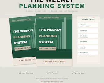 System planowania tygodniowego | E-book o produktywności | Przewodnik po planowaniu | Pobierz plik PDF natychmiast