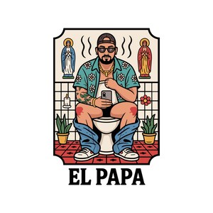 Papa Latino Funny Dad SVG PNG, Chicano Tarot Card Digital Design, Spanish Dad Sh*t Chingon Sublimation, Fathers Day Gift