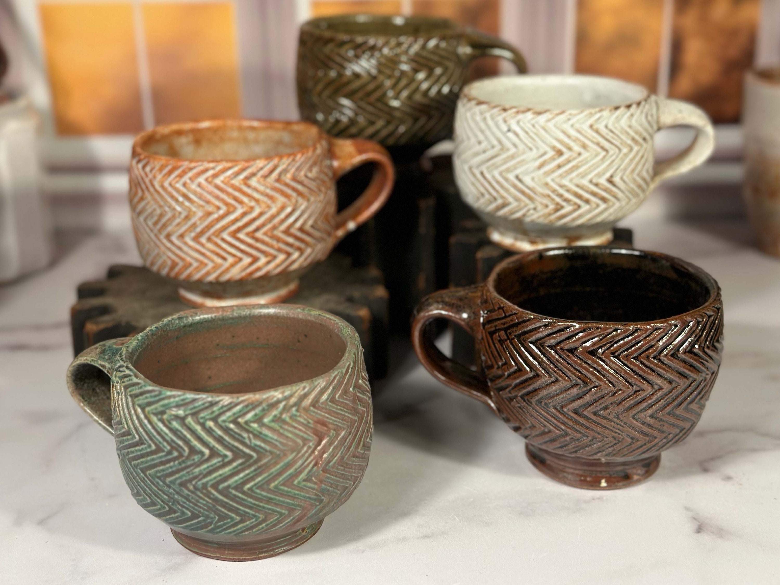 Set of Colorful Pottery Coffee Mugs, 10 oz – Mad About Pottery