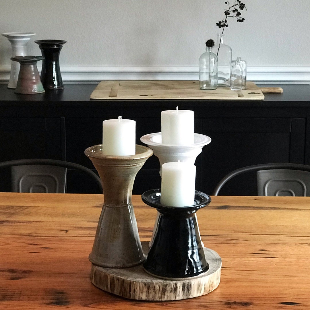 Pottery Riser Rustic Pottery Pedestal Riser for Candles and Centerpieces - Handmade ...