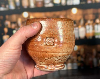 Whiskey tumbler - Handmade, wheel thrown and altered glazed stoneware mug.