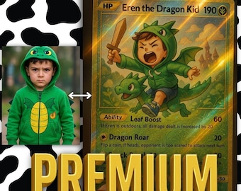 Custom Physical Pokémon-Style Trading Card – Personalized Holographic Card, Real Printed Gift, Premium, 10 Revisions!