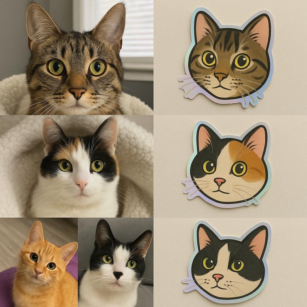 Custom Pet Stickers – Holographic Vinyl – 10 Pack
