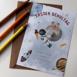 Einschulungskarte Astronaut