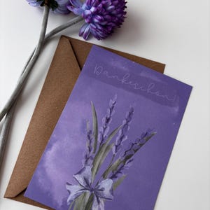 Dankeskarte im Lavendel-Look