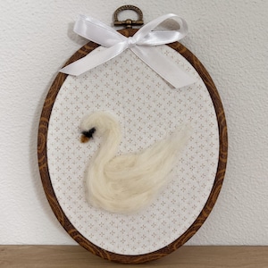Hand Felted Swan- Nursery Decor, Baby Room, Toddler Room, Kids Room, Baby Shower Gift, Wall Decor, Heirloom