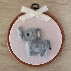 Hand Felted Elephant - Nursery Decor, Baby Room, Toddler Room, Kids Room, Baby Shower Gift, Wall Decor, Heirloom